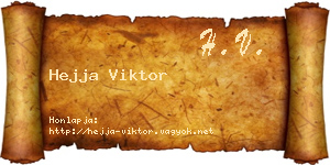 Hejja Viktor névjegykártya